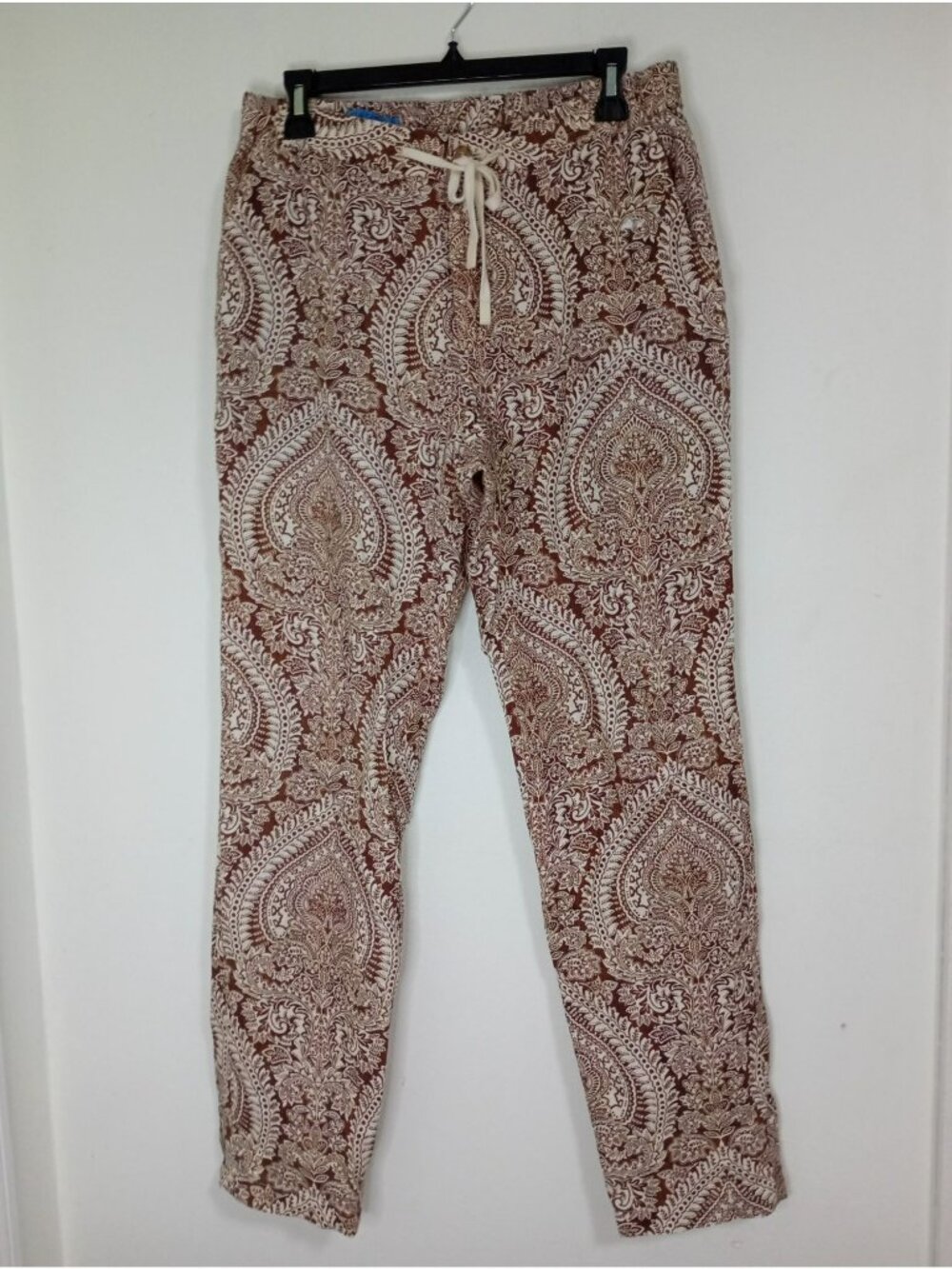 J.McLaughlin 100% Linen Pants Womens Paisley Print  Size S Comfortable
